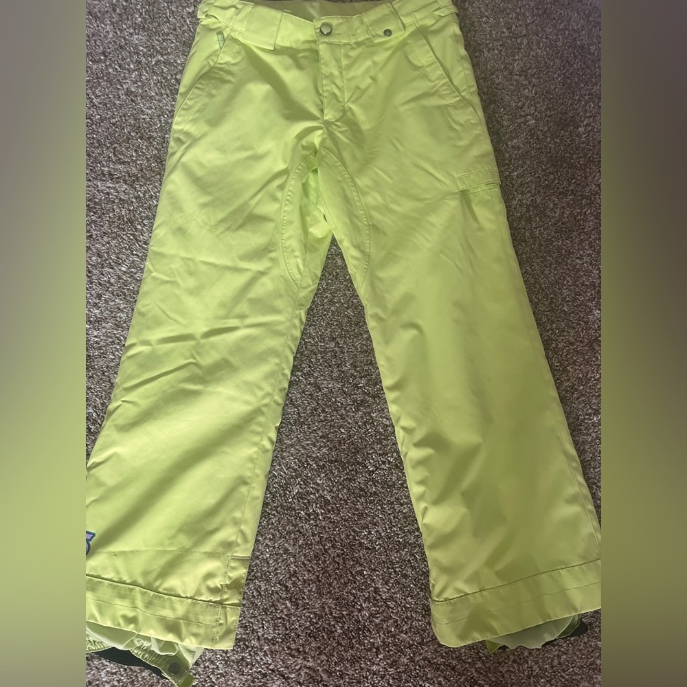 burton ski/snowboarding/winter pants, medium, lime green